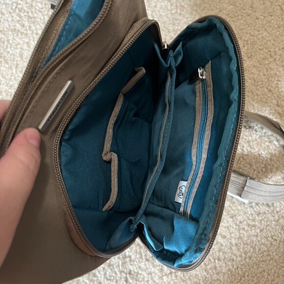 Travelon Anti-Theft North/South Crossbody, Sable and Emerald Interior - Picture 6 of 8